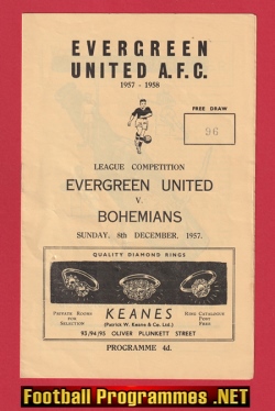 Evergreen United v Bohemian 1957 – 1950’s Ireland Irish