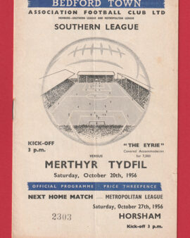Bedford Town v Merthyr Tydfil 1956 – 1950’s