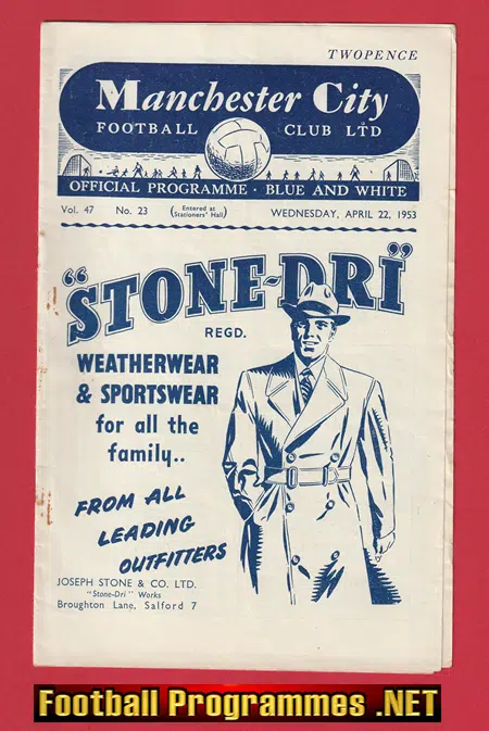 Manchester City v Preston 1953 – 1950’s