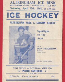 Altrincham Aces Ice Hockey v London Select 1961 – Ice Rink