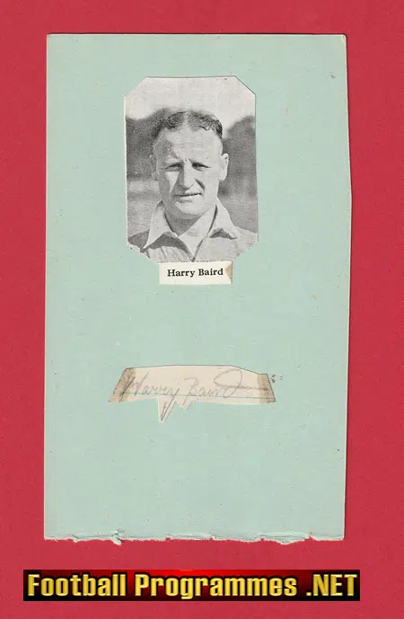 Manchester United Harry Baird Autograph Signed Man Utd 1930's
