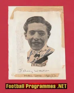 Manchester United John Walton Autograph Signed Man Utd 50s