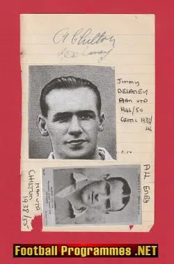 Manchester United Jimmy Delaney Autograph Signed Man Utd 40s