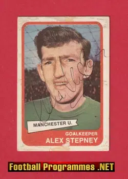 Manchester United Alex Stepney Autograph Man Utd Football Card