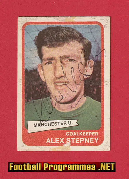 Manchester United Alex Stepney Autograph Man Utd Football Card