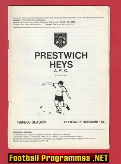 Prestwich Hayes v Whitworth Valley 1984 – North West Counties