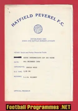 Hatfield Peverel v Harold Wood 1984 - Essex Intermediate Cup