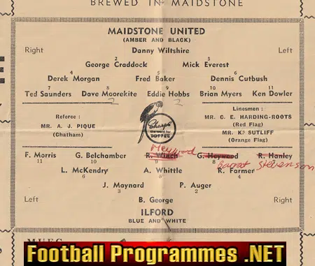 Maidstone United v Ilford 1961 - Isthmian Senior Cup