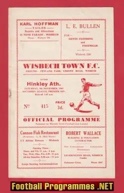 Wisbech Town v Hinkley Athletic 1963