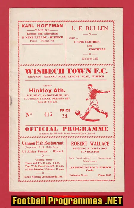 Wisbech Town v Hinkley Athletic 1963