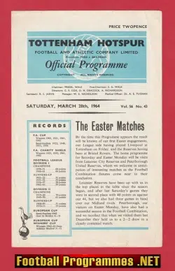Tottenham Hotspur v Leicester City 1964 – Reserves Match