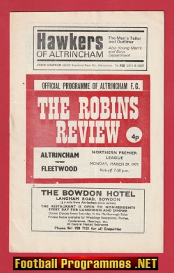 Altrincham v Fleetwood Town 1971 – Northern Premier League