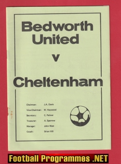 Bedworth United v Cheltenham Town 1977 – Southern League