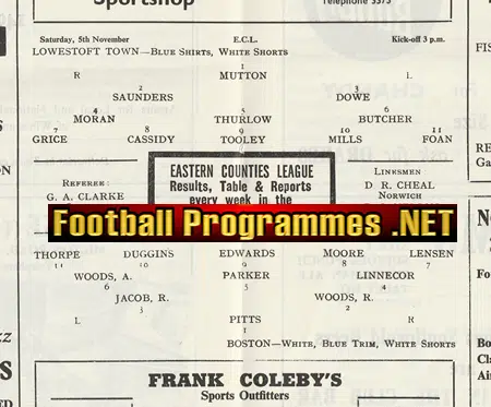 Lowestoft Town v Boston 1966