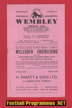 Wembley v Harrow Town 1962 – London Senior Cup