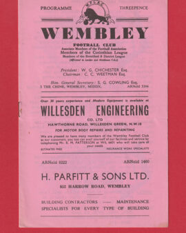 Wembley v Harrow Town 1962 – London Senior Cup