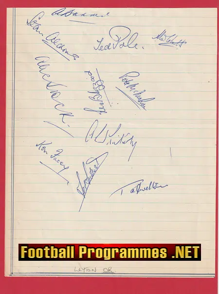 Leyton Orient Football Club Multi Signed Autographed Sheet 1953