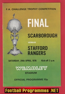 Scarborough v Stafford Rangers 1976 – Trophy Cup Final Ticket