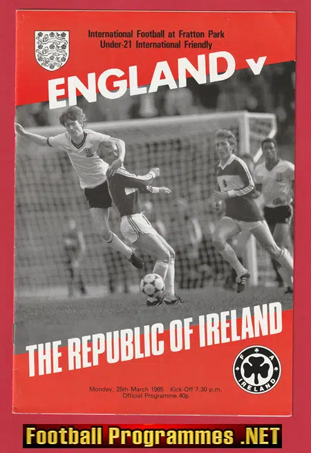 England v Ireland 1985 - Under 21 - U21 Fratton Park Portsmouth