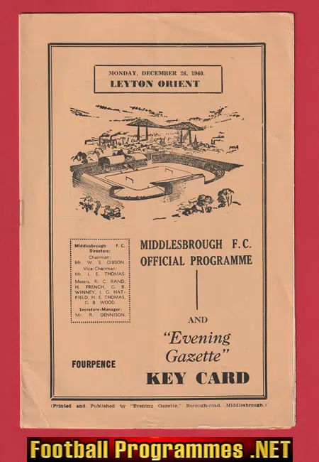 Middlesbrough v Leyton Orient 1960