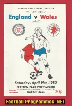 England v Wales 1980 - Schoolboys Match at Portsmouth