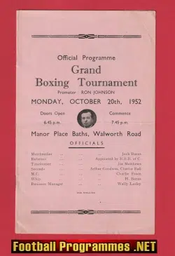 Grand Boxing Tournament Manor Baths 1952 - Multi Bouts