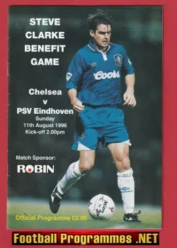 Steve Clarke Testimonial Benefit Match Chelsea 1996 + Ticket