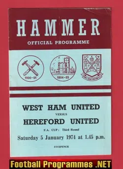West Ham United v Hereford United 1974 – Bobby Moore Last Match