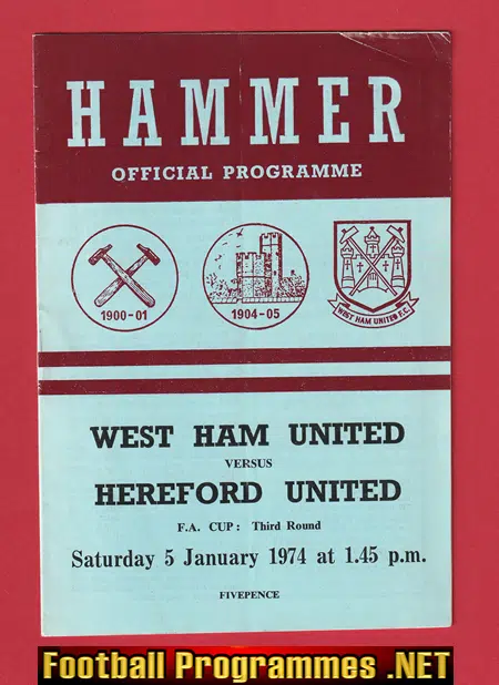 West Ham United v Hereford United 1974 – Bobby Moore Last Match