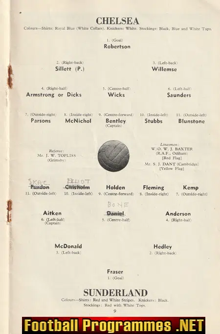 Chelsea v Sunderland 1956