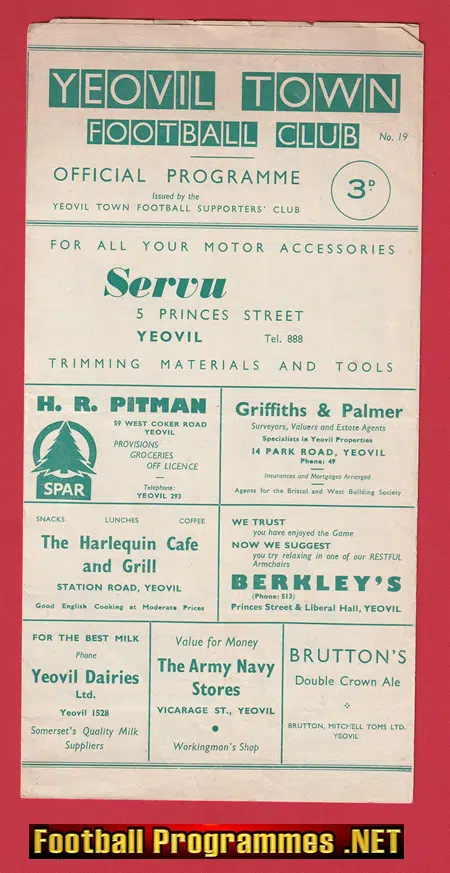 Yeovil Town v Tonbridge 1961 – 1960s