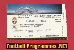CSKA Moscow v Manchester United 2017 - Ticket Russia USSR