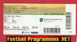 Norwich City v Manchester United 2016 - Football Match Ticket