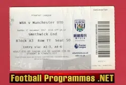 West Bromwich Albion v Manchester United 2017 - WBA Tickets