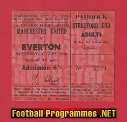 Manchester United v Everton 1968 - Man Utd Ticket