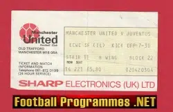 Manchester United v Juventus 1976 - Football Ticket UEFA Cup