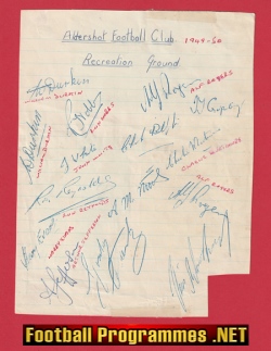Aldershot Football Club Multi Autographed Signed 1940s + 1950s
