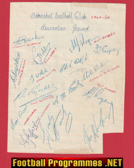Aldershot Football Club Multi Autographed Signed 1940s + 1950s