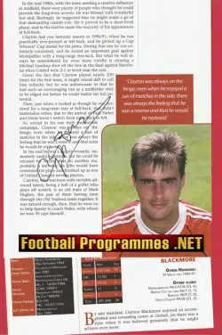 Manchester United Clayton Blackmore Autograph Signed Picture