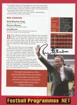 Manchester United Ron Atkinson Autograph Signed Picture Man Utd
