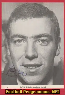 Manchester United David Sadler Autograph Signed Picture Man Utd