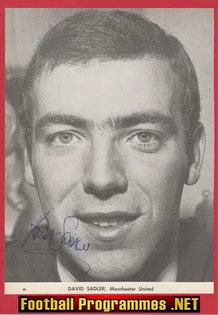 Manchester United David Sadler Autograph Signed Picture Man Utd