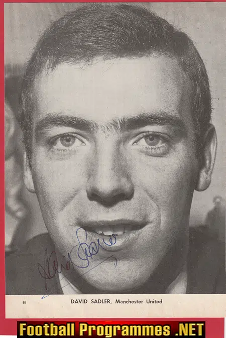 Manchester United David Sadler Autograph Signed Picture Man Utd