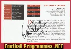 Manchester United Deiniol Graham Autograph Signed Fact Sheet
