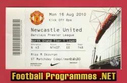 Manchester United v Newcastle United 2010 - Football Ticket