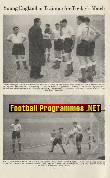 England v Italy 1955 - at Chelsea + Duncan Edwards Bill Foulkes