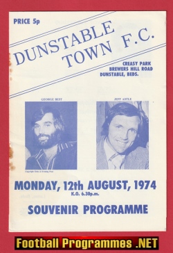 Dunstable Town v Cork Celtic 1974 – Plus George Best + Picture