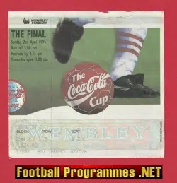 Liverpool v Bolton Wanderers 1995 – League Cup Final Ticket