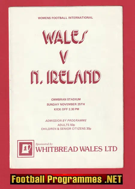 Wales Ladies v Northern Ireland 1980 - Womens Football 1980s
