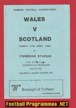 Wales Ladies v Scotland 1980 - Women's Football 1980's